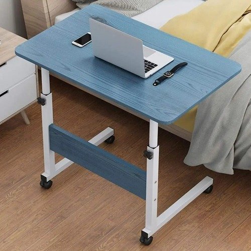 🖥️ طاولة لابتوب بعجلات قابلة للتعديل 90 * 40 سم,مكتب كمبيوتر متنقل للبيت والمكتب متعددة الاستخدامات